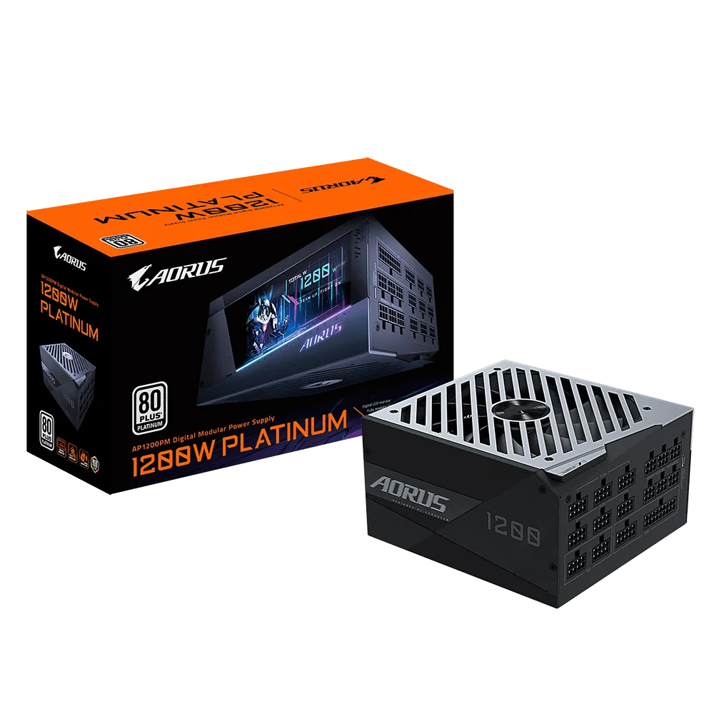 Gigabyte Aorus gp-AP1200PM 1200w 80plus Platinum Modular + digital LCD